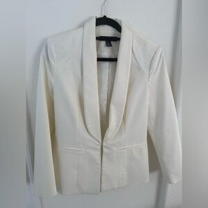 Forever 21 Cream Shawl Collar Blazer